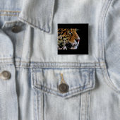 wilde kat spinnen vierkante button 5,1 cm (In situ)