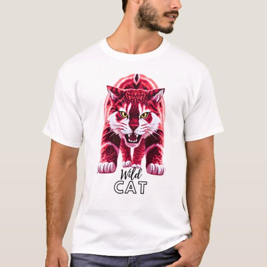 wilde kat t-shirt (Voorkant)