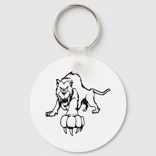 Wilde kat, wilde kat, kat, panther, puma, mou sleutelhanger (Voorkant)