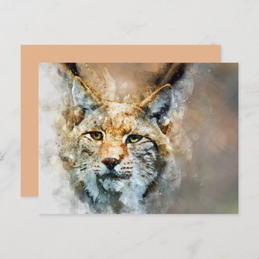 wilde-katachtige briefkaart (Voorkant / Achterkant)