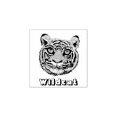 Wilde Katachtige Gezicht Rubberstempel (Afrduk)