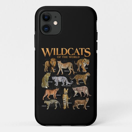 Wilde Katachtigen Dieren van de Wereld Educatieve  Case-Mate iPhone Case (Achterkant)
