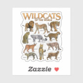 Wilde Katachtigen Dieren van de Wereld Educatieve Sticker (Vel)