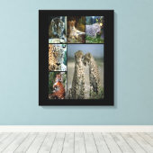 Wilde katten collage Wrapped Canvas (Insitu (Houten vloer))