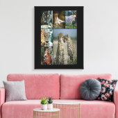 Wilde katten collage Wrapped Canvas (Insitu (Woonkamer))