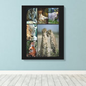 Wilde katten collage Wrapped Canvas Afdruk (Insitu (Houten vloer))
