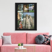Wilde katten collage Wrapped Canvas Afdruk (Insitu (Woonkamer))