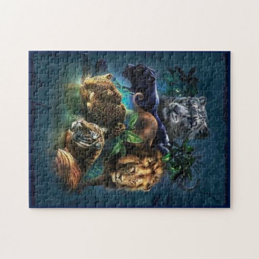 Wilde katten legpuzzel (Horizontaal)