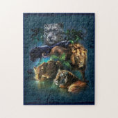 Wilde katten legpuzzel (Verticaal)