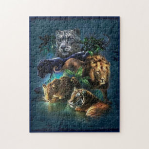 Wilde katten legpuzzel