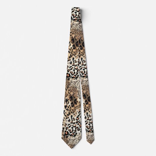 Wilde katten Modern Animal Leopard Print Patroon Stropdas (Voorkant)