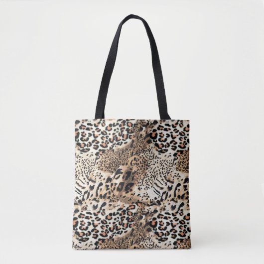 Wilde katten Modern Animal Leopard Print Patroon Tote Bag (Voorkant)