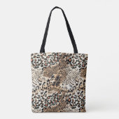 Wilde katten Modern Animal Leopard Print Patroon Tote Bag (Achterkant)