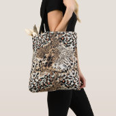 Wilde katten Modern Animal Leopard Print Patroon Tote Bag (Dichtbij)