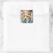 wilde katten-stickers vierkante sticker (Tas)