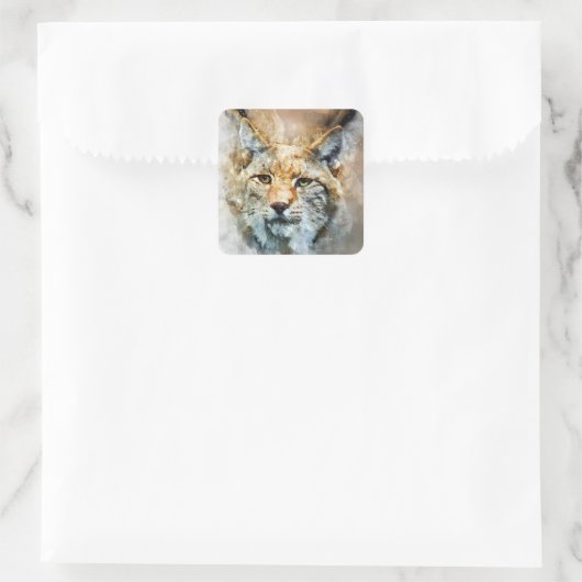 wilde katten-stickers vierkante sticker (Tas)
