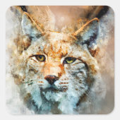 wilde katten-stickers vierkante sticker (Voorkant)