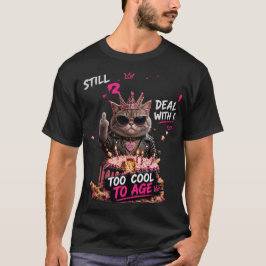Wilde Katten Verjaardag Neon Graffiti Ontwerp T-shirt
