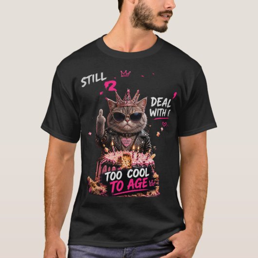 Wilde Katten Verjaardag Neon Graffiti Ontwerp T-shirt (Voorkant)