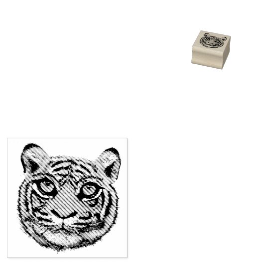 Wilde kattenkop Rubberstempel (Gestempeld)