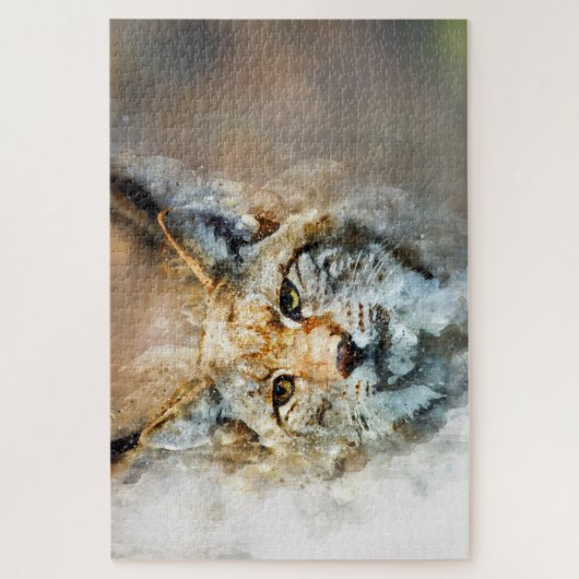 wilde kattenpuzzel legpuzzel (Verticaal)