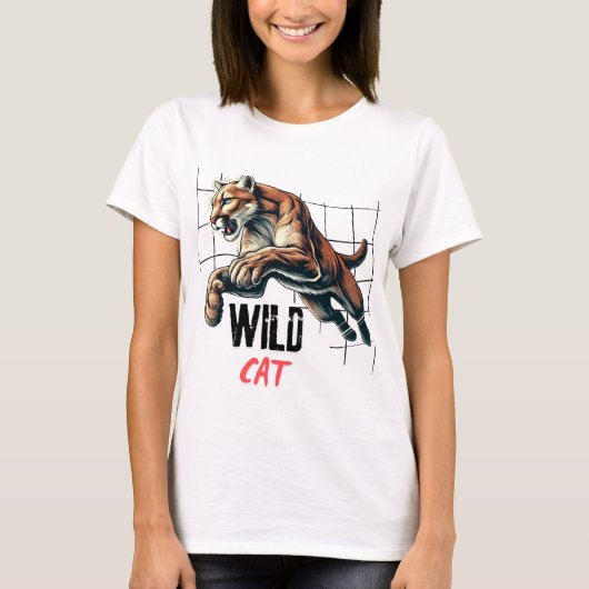 Wilde kattentijger t-shirt (Voorkant)