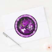 Wilde kers paarse ronde sticker (Envelop)