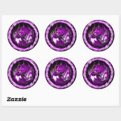 Wilde kers paarse ronde sticker (Vel)
