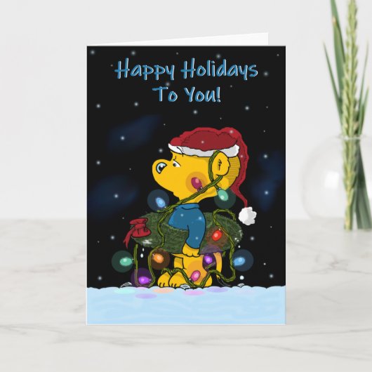 Wilde Kerst & Prettig Nieuwjaar Kaart (Voorkant)