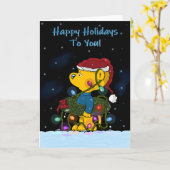 Wilde Kerst & Prettig Nieuwjaar Kaart (Gele Bloem)