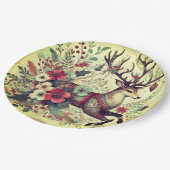 Wilde kerstbloem papieren bordje (Gekanteld)