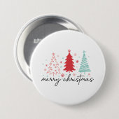 Wilde kerstbloem ronde button 7,6 cm (Voorkant /achterkant)