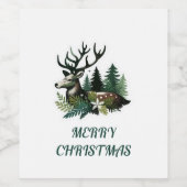 Wilde kerstbloem wijn etiket (Enkel label)