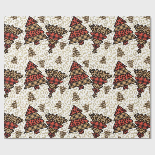 Wilde kerstbomen inpakpapier (Vlak)