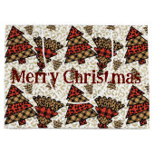 Wilde kerstbomen inpakpapier groot cadeauzakje (Voorkant)