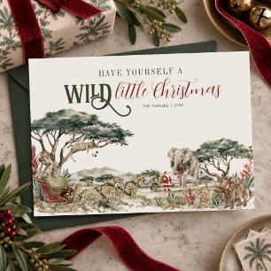 Wilde Kerstmis Safari Kerstdag Kaart