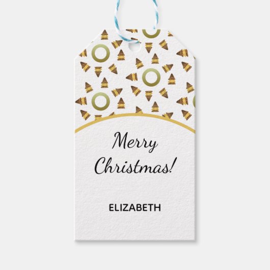 Wilde kerstpatroon cadeaulabel (Voorkant)