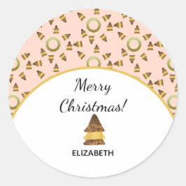 Wilde kerstpatroon ronde sticker