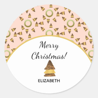 Wilde kerstpatroon ronde sticker