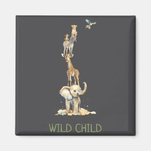 Wilde kind jungle safari dieren peuter _1 magneet