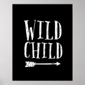 Wilde kinderen afdrukken zwart-wit decor poster (Voorkant)