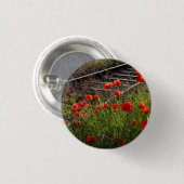 Wilde klaproos       ronde button 3,2 cm (Voorkant /achterkant)