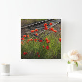 Wilde klaproos  vierkante klok (Huis)