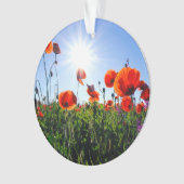 Wilde Klaprozen Bloemen Ornament (voorkant)