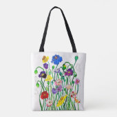 wilde klaprozen canvas tas (Achterkant)