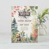 Wilde kleine beer bosdieren rustiek kaart (Staand voorkant)