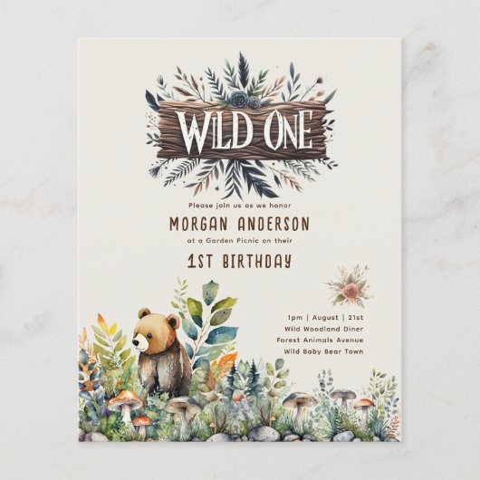 Wilde kleine berenbosdieren rustiek (Voorkant)