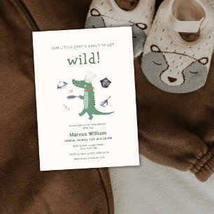 Wilde Kleine Chef Safari Krokodil Baby Shower Kaart