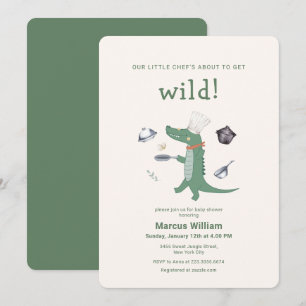 Wilde Kleine Chef Safari Krokodil Baby Shower Kaart