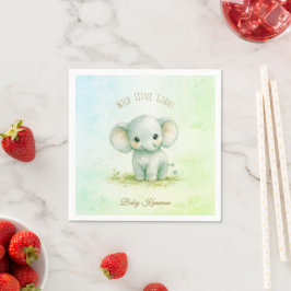 Wilde Kleine Wonder Safari Baby Shower Olifant Servet